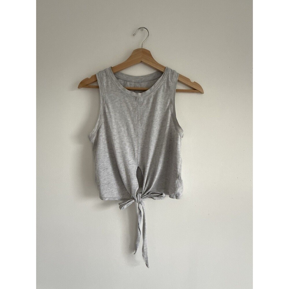 Lululemon To The Point Tank Top Size 4? Gray Lightweight Athletic Tie Workout